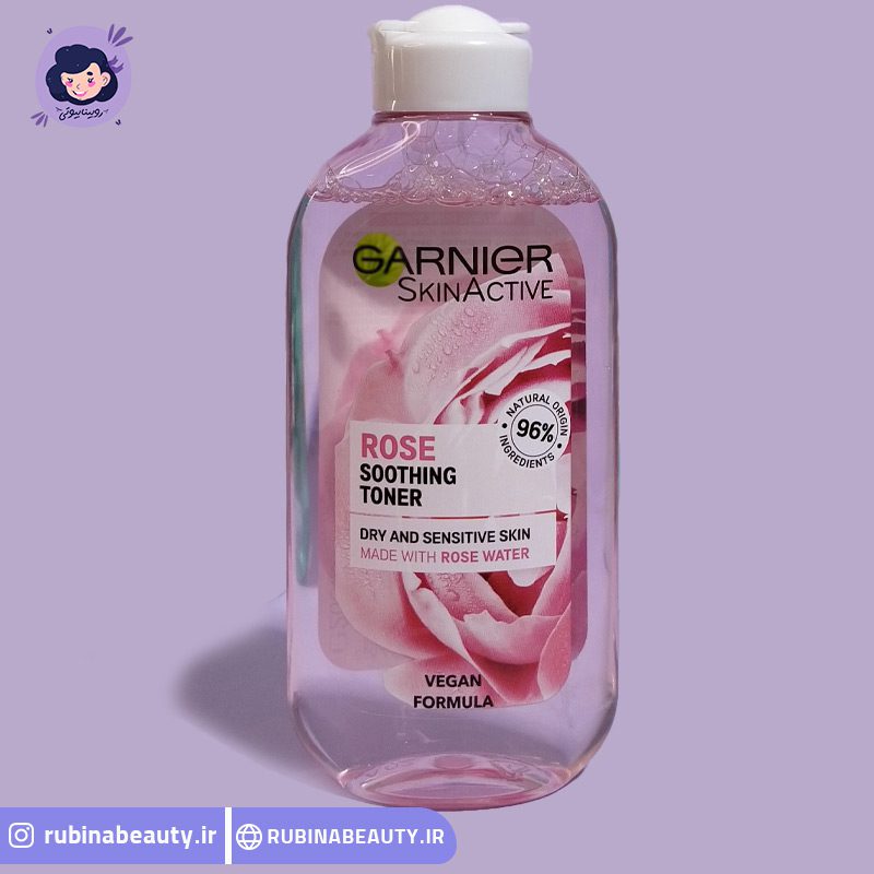 تونر گل رز گارنیر تسکین دهنده Garnier Rose Toner حجم 200 میلی لیتر